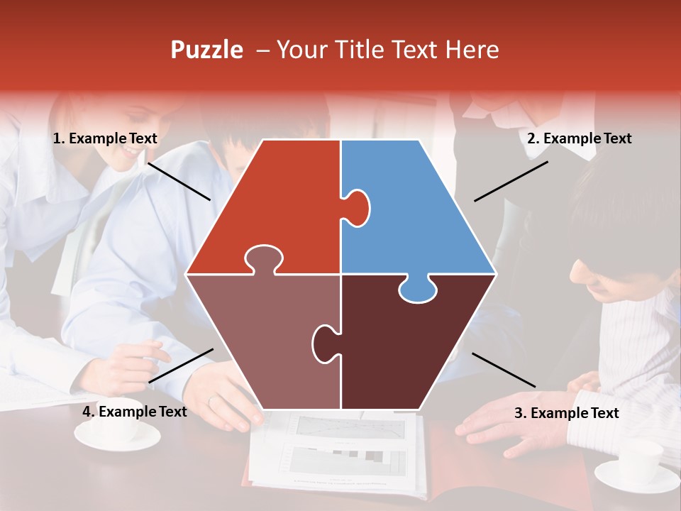 A Group Of People Sitting Around A Table Working On A Piece Of Paper PowerPoint Template