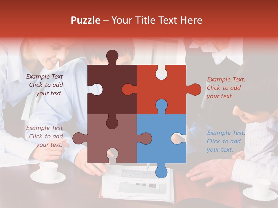 A Group Of People Sitting Around A Table Working On A Piece Of Paper PowerPoint Template