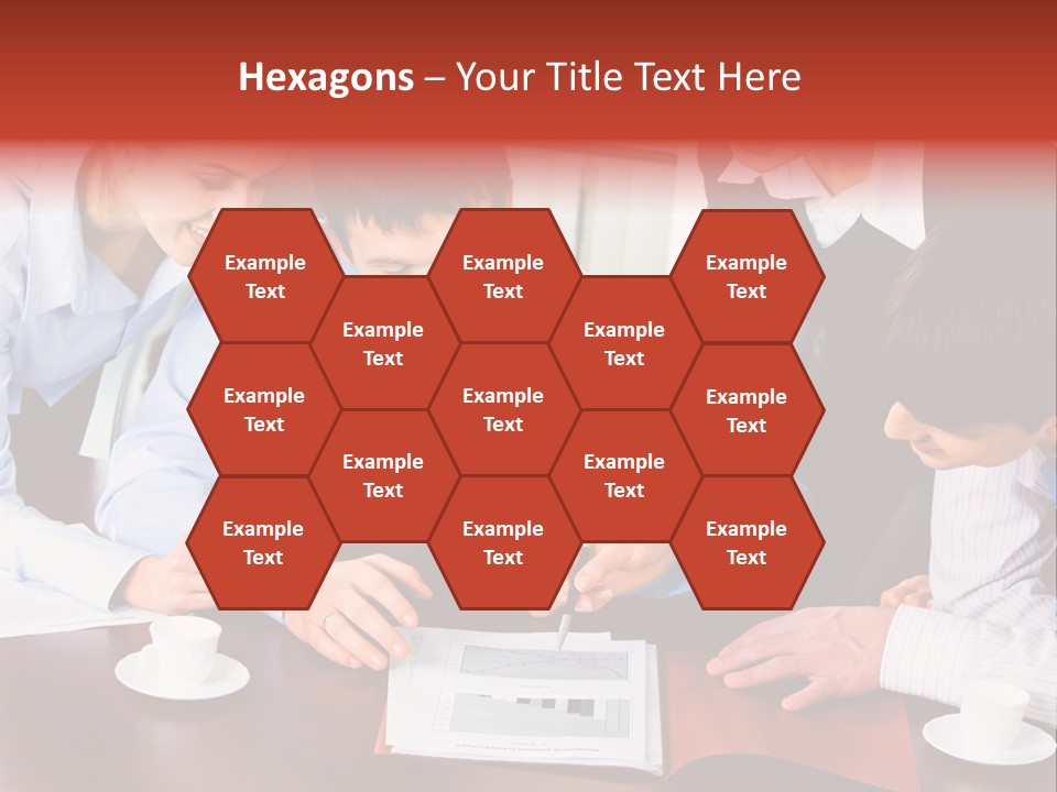 A Group Of People Sitting Around A Table Working On A Piece Of Paper PowerPoint Template