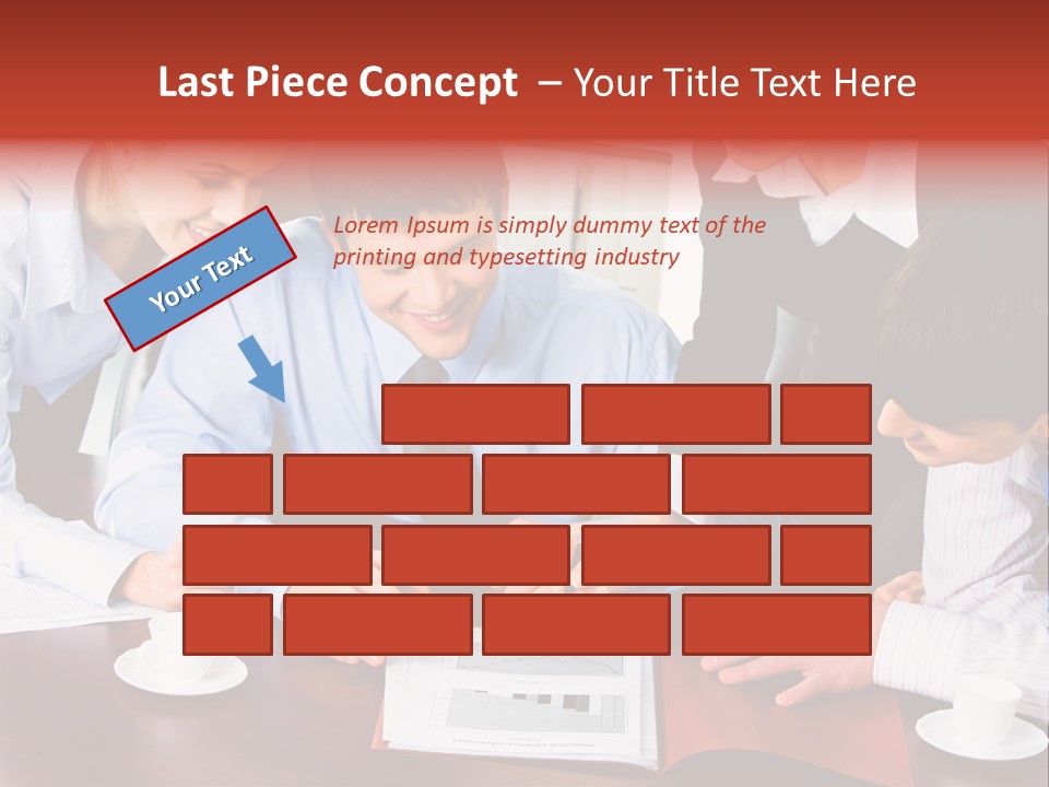 A Group Of People Sitting Around A Table Working On A Piece Of Paper PowerPoint Template