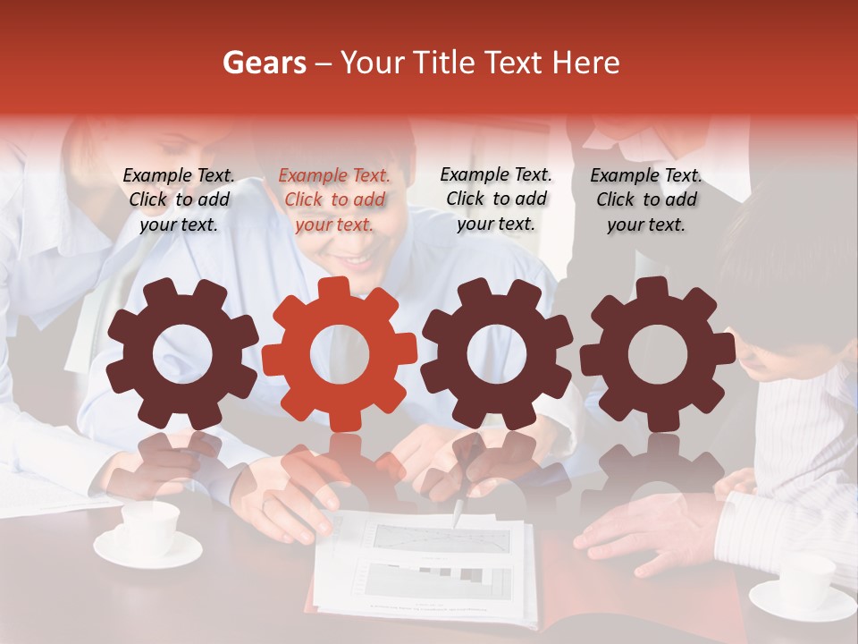 A Group Of People Sitting Around A Table Working On A Piece Of Paper PowerPoint Template