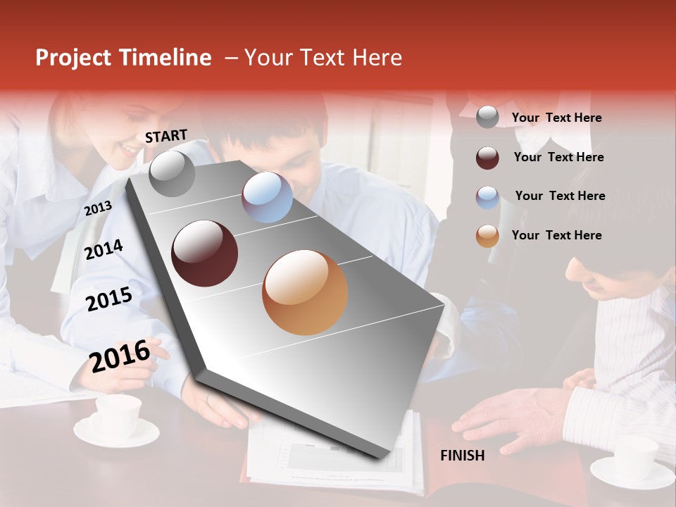 A Group Of People Sitting Around A Table Working On A Piece Of Paper PowerPoint Template