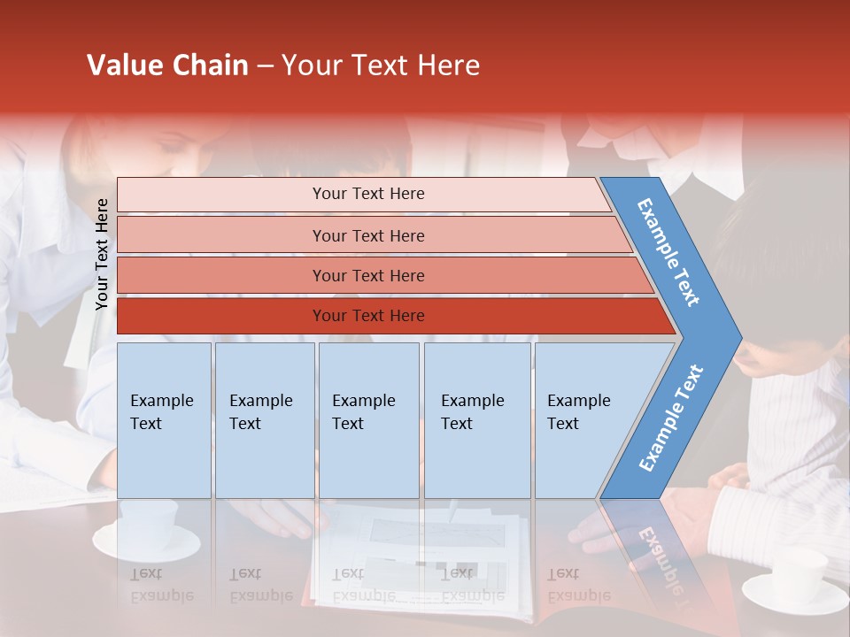 A Group Of People Sitting Around A Table Working On A Piece Of Paper PowerPoint Template