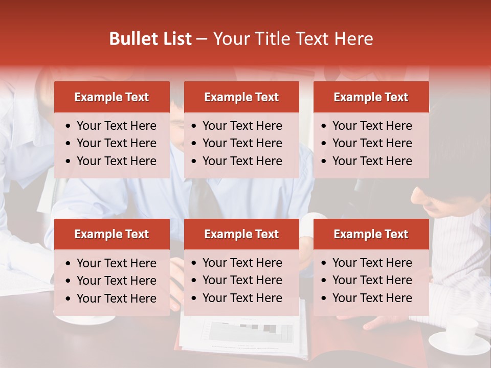 A Group Of People Sitting Around A Table Working On A Piece Of Paper PowerPoint Template