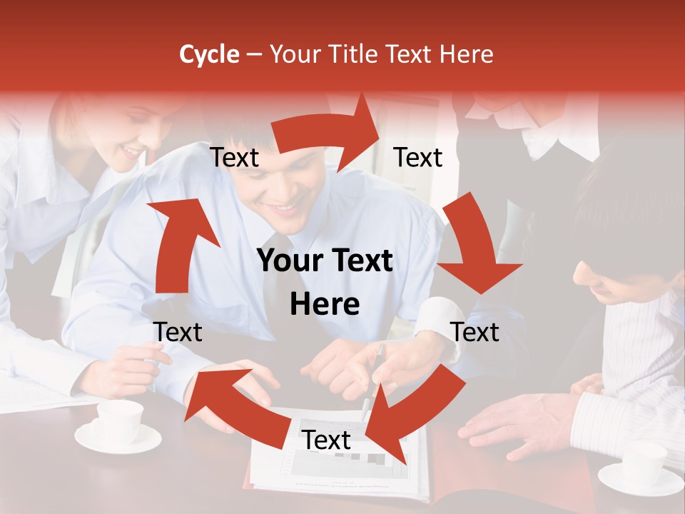 A Group Of People Sitting Around A Table Working On A Piece Of Paper PowerPoint Template