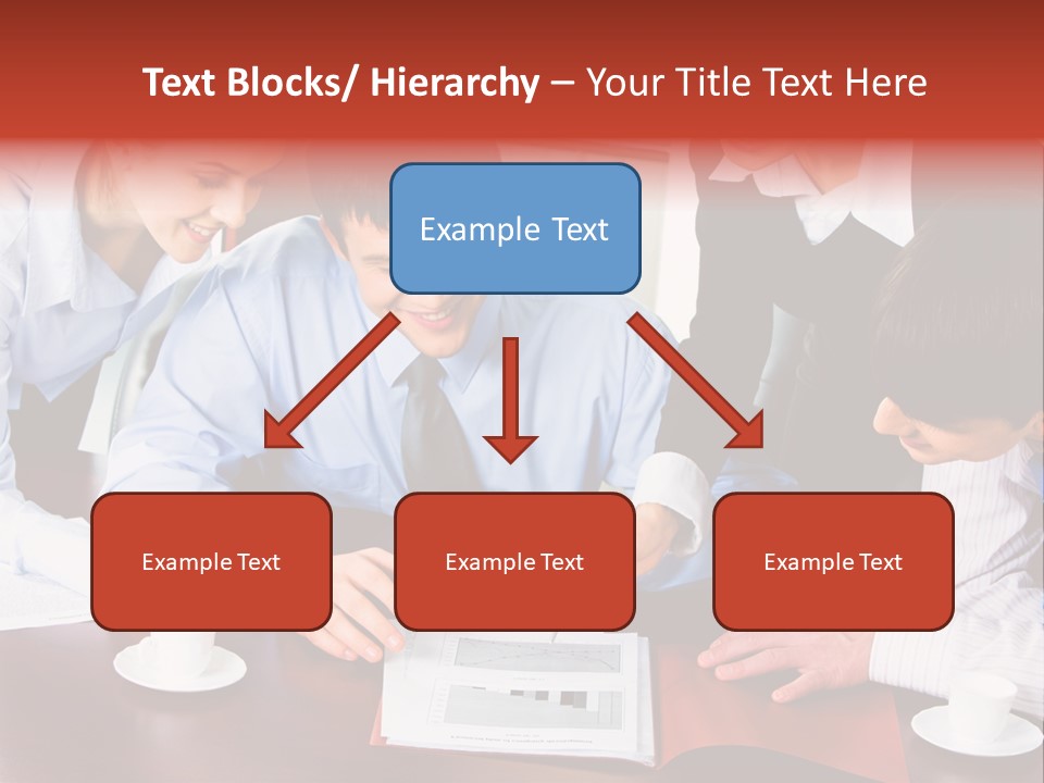 A Group Of People Sitting Around A Table Working On A Piece Of Paper PowerPoint Template