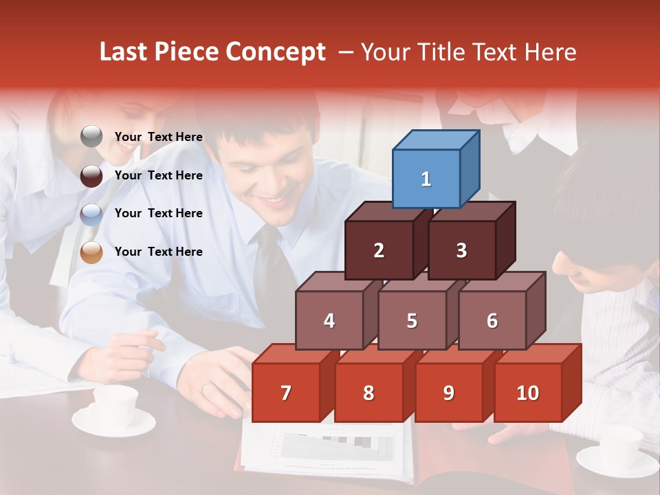 A Group Of People Sitting Around A Table Working On A Piece Of Paper PowerPoint Template