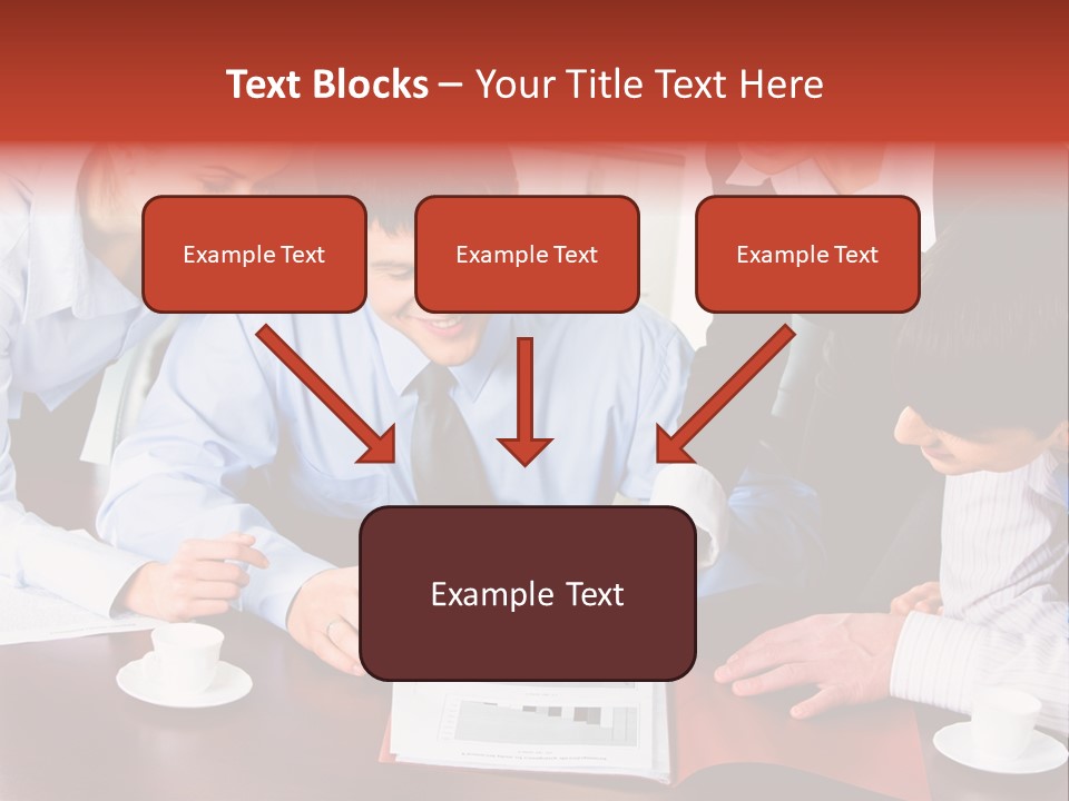 A Group Of People Sitting Around A Table Working On A Piece Of Paper PowerPoint Template
