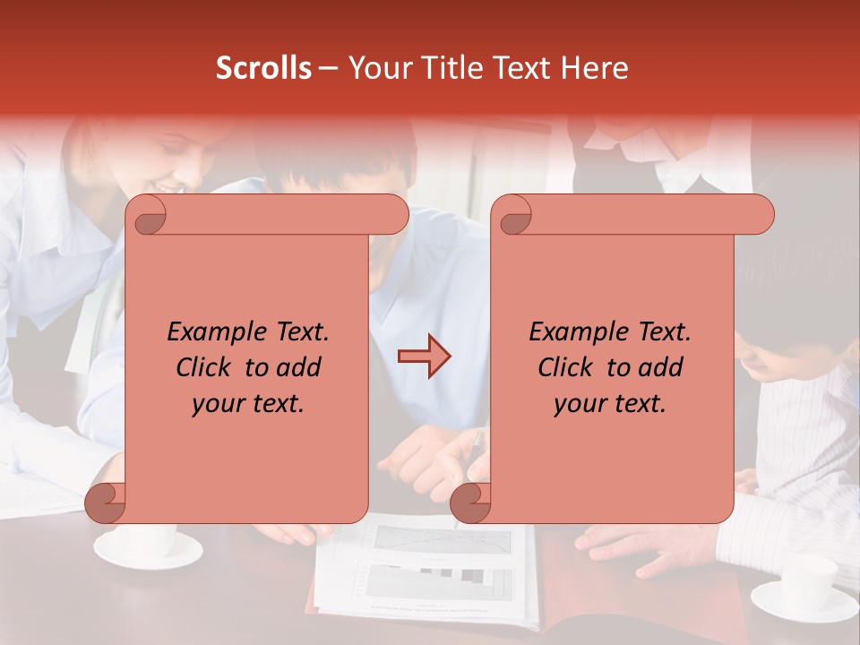 A Group Of People Sitting Around A Table Working On A Piece Of Paper PowerPoint Template