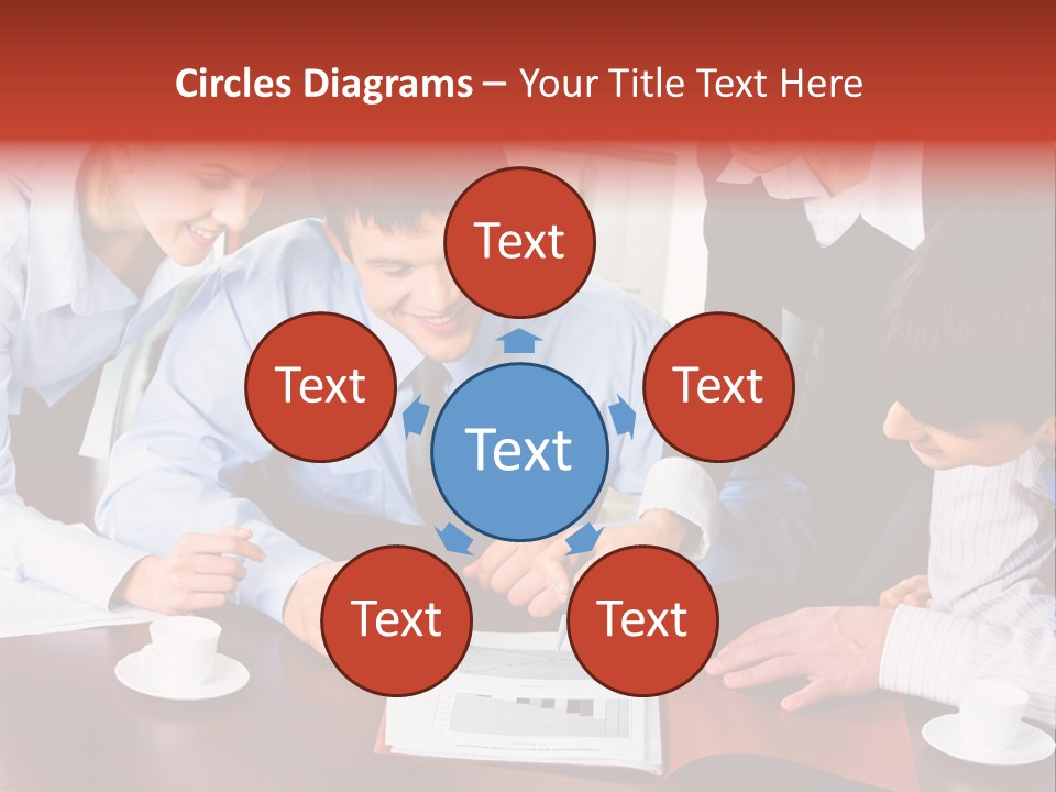 A Group Of People Sitting Around A Table Working On A Piece Of Paper PowerPoint Template