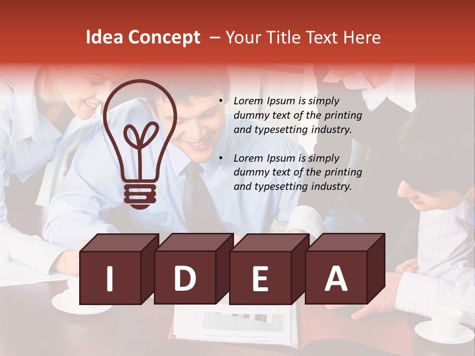 A Group Of People Sitting Around A Table Working On A Piece Of Paper PowerPoint Template