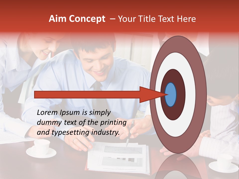 A Group Of People Sitting Around A Table Working On A Piece Of Paper PowerPoint Template