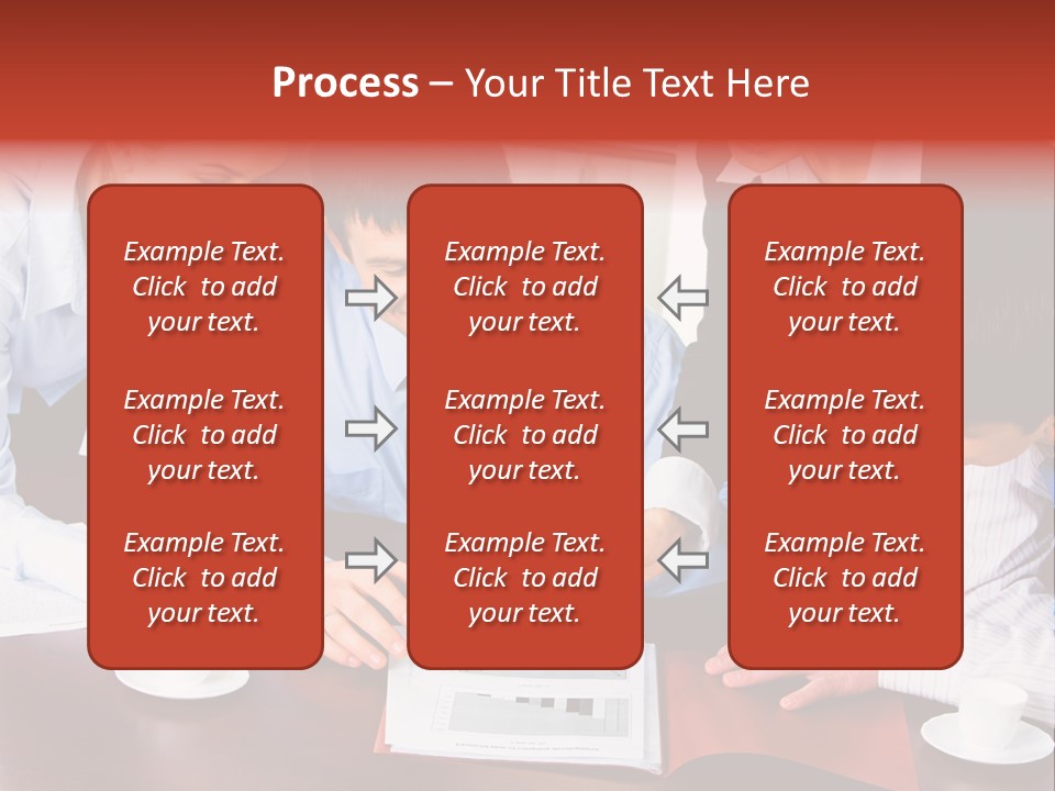 A Group Of People Sitting Around A Table Working On A Piece Of Paper PowerPoint Template