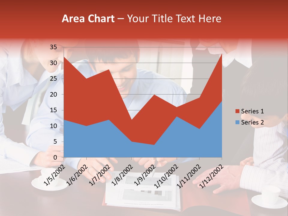 A Group Of People Sitting Around A Table Working On A Piece Of Paper PowerPoint Template