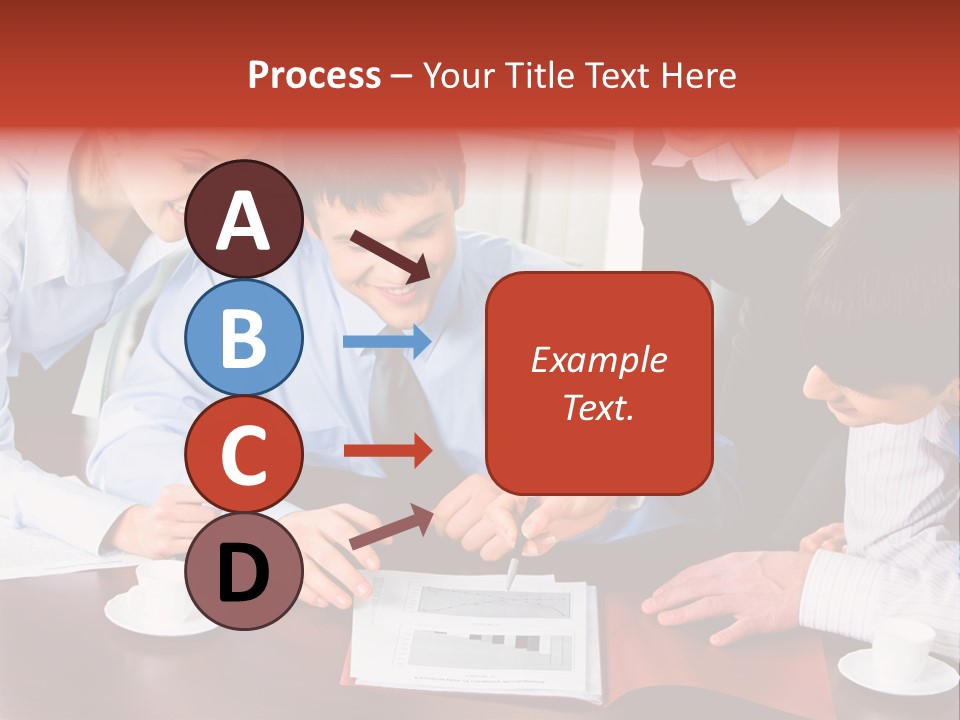 A Group Of People Sitting Around A Table Working On A Piece Of Paper PowerPoint Template