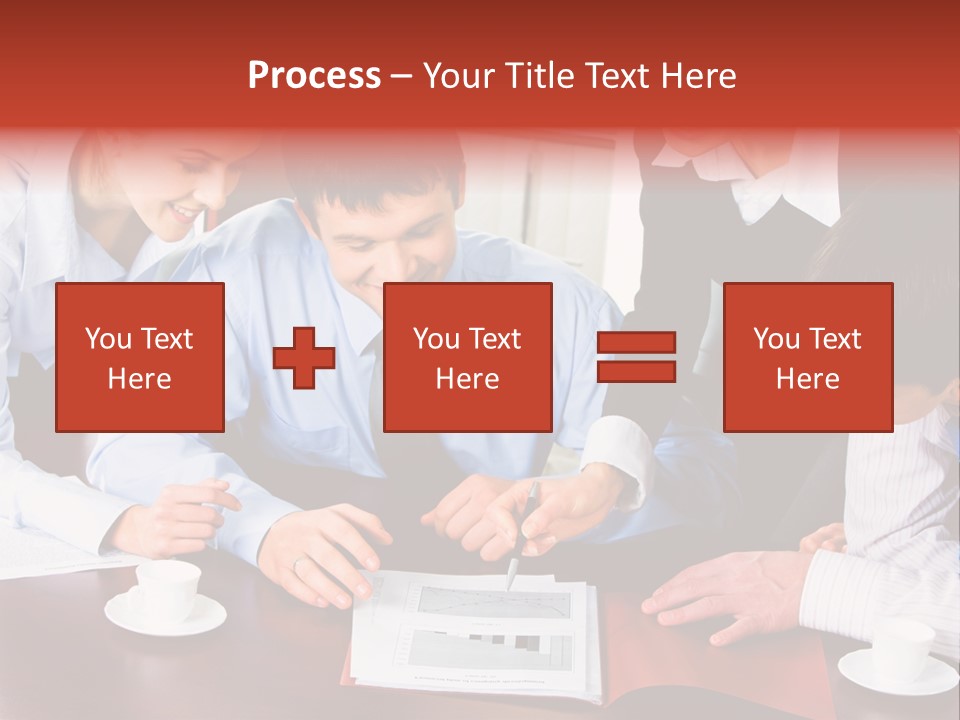 A Group Of People Sitting Around A Table Working On A Piece Of Paper PowerPoint Template