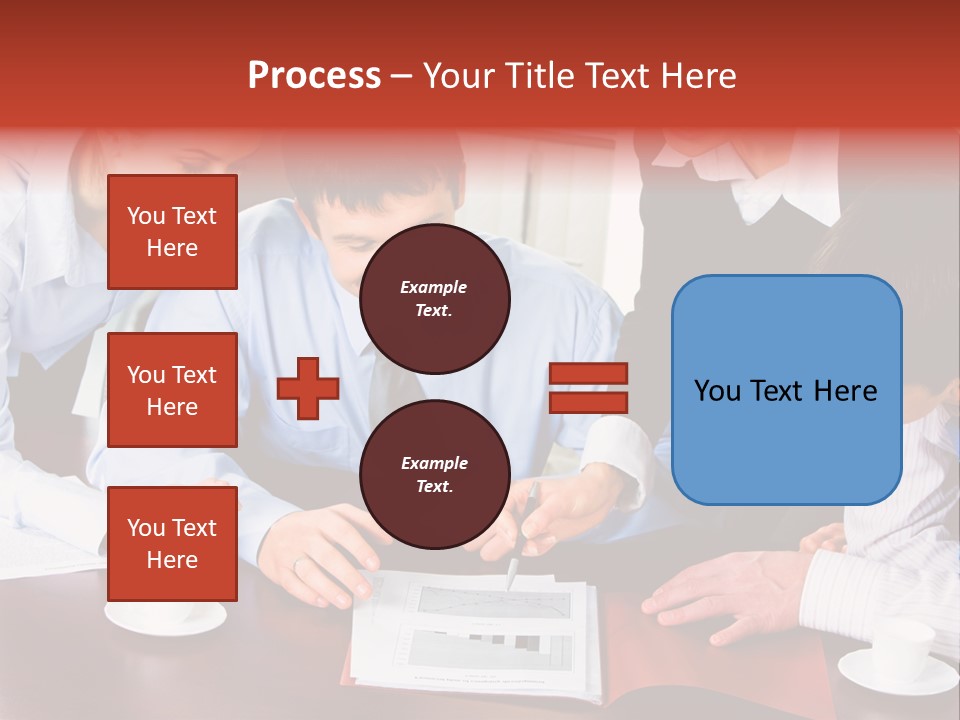 A Group Of People Sitting Around A Table Working On A Piece Of Paper PowerPoint Template