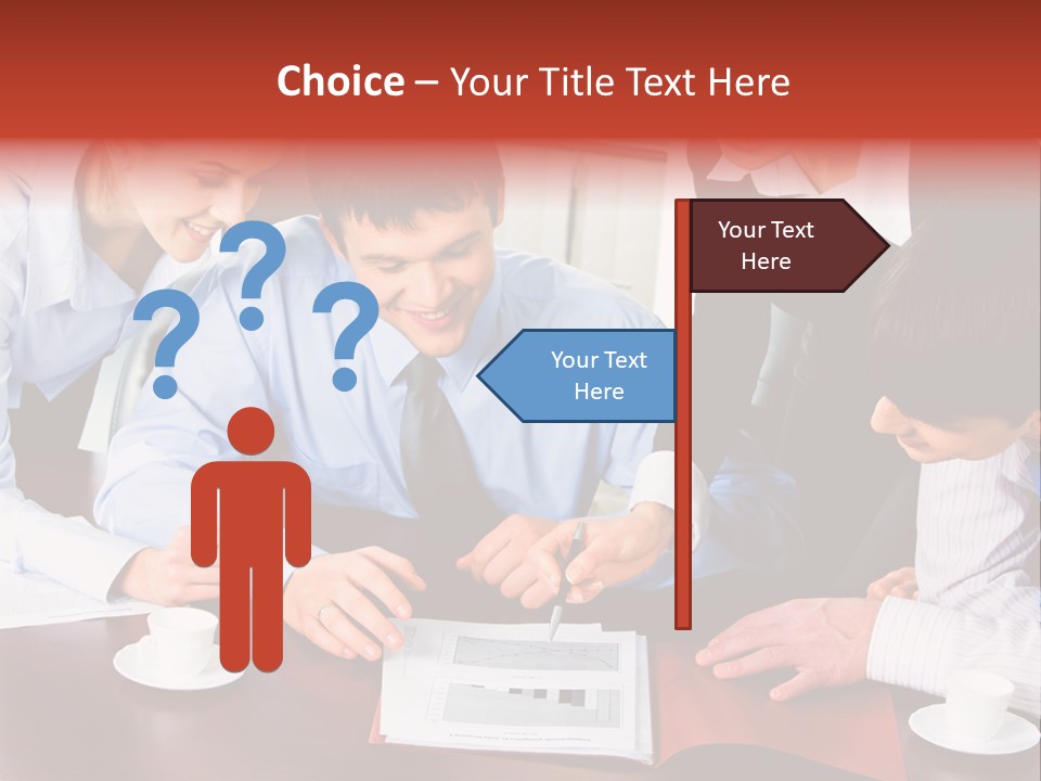 A Group Of People Sitting Around A Table Working On A Piece Of Paper PowerPoint Template
