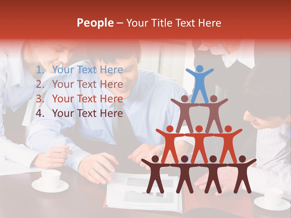 A Group Of People Sitting Around A Table Working On A Piece Of Paper PowerPoint Template