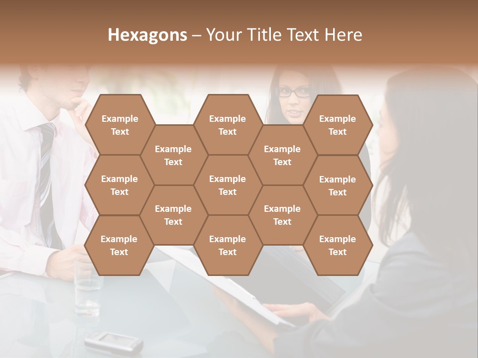 A Group Of People Sitting Around A Table With Laptops PowerPoint Template