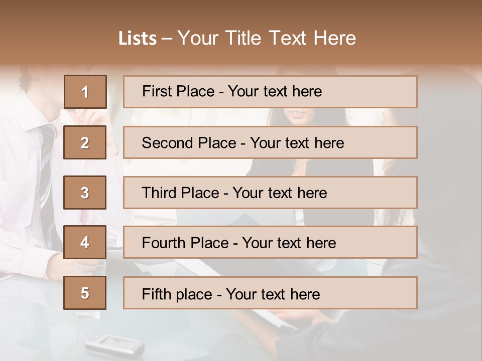 A Group Of People Sitting Around A Table With Laptops PowerPoint Template
