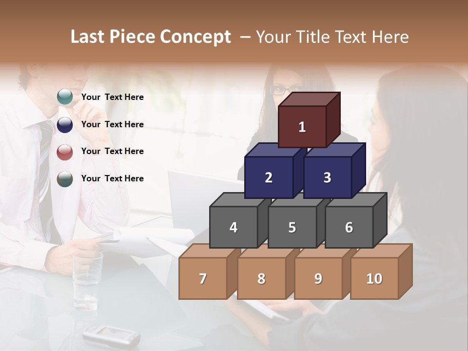 A Group Of People Sitting Around A Table With Laptops PowerPoint Template