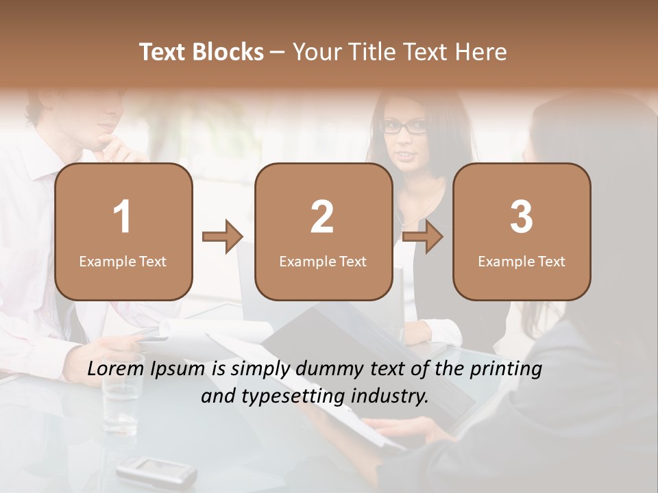 A Group Of People Sitting Around A Table With Laptops PowerPoint Template