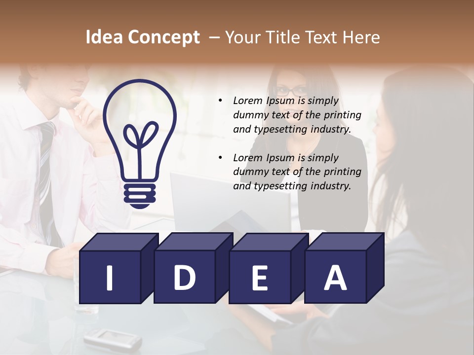 A Group Of People Sitting Around A Table With Laptops PowerPoint Template