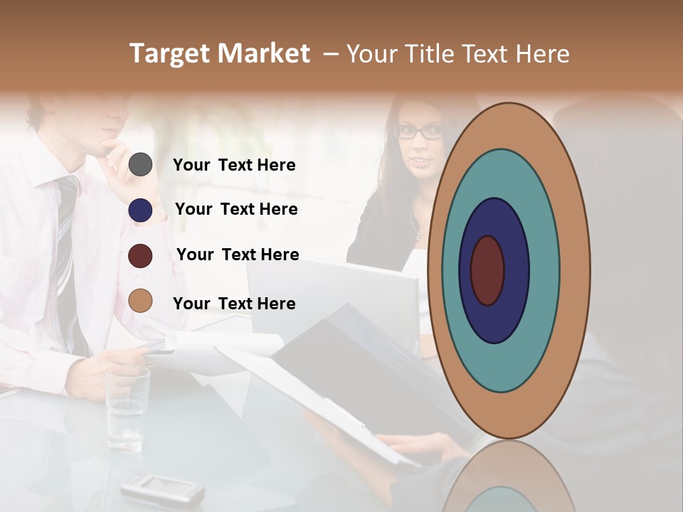 A Group Of People Sitting Around A Table With Laptops PowerPoint Template