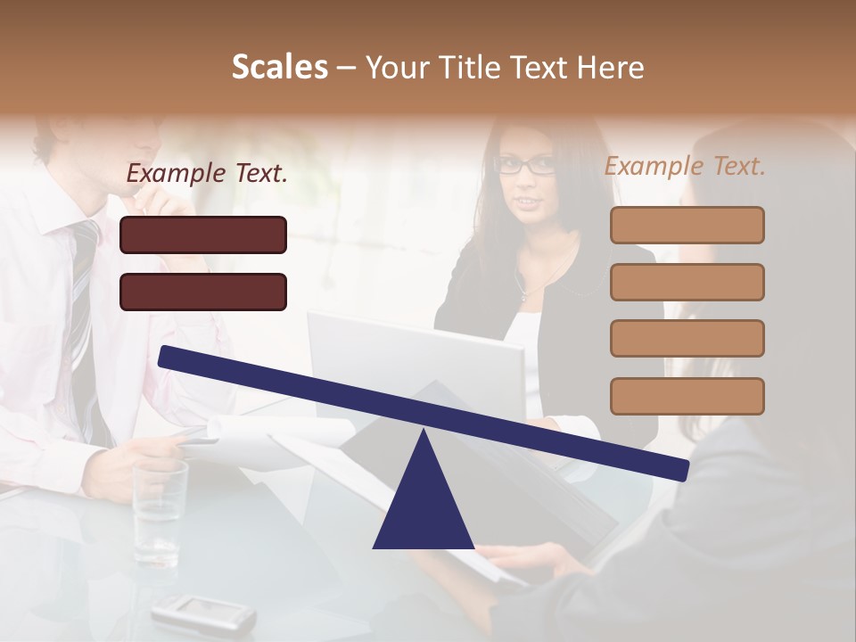 A Group Of People Sitting Around A Table With Laptops PowerPoint Template