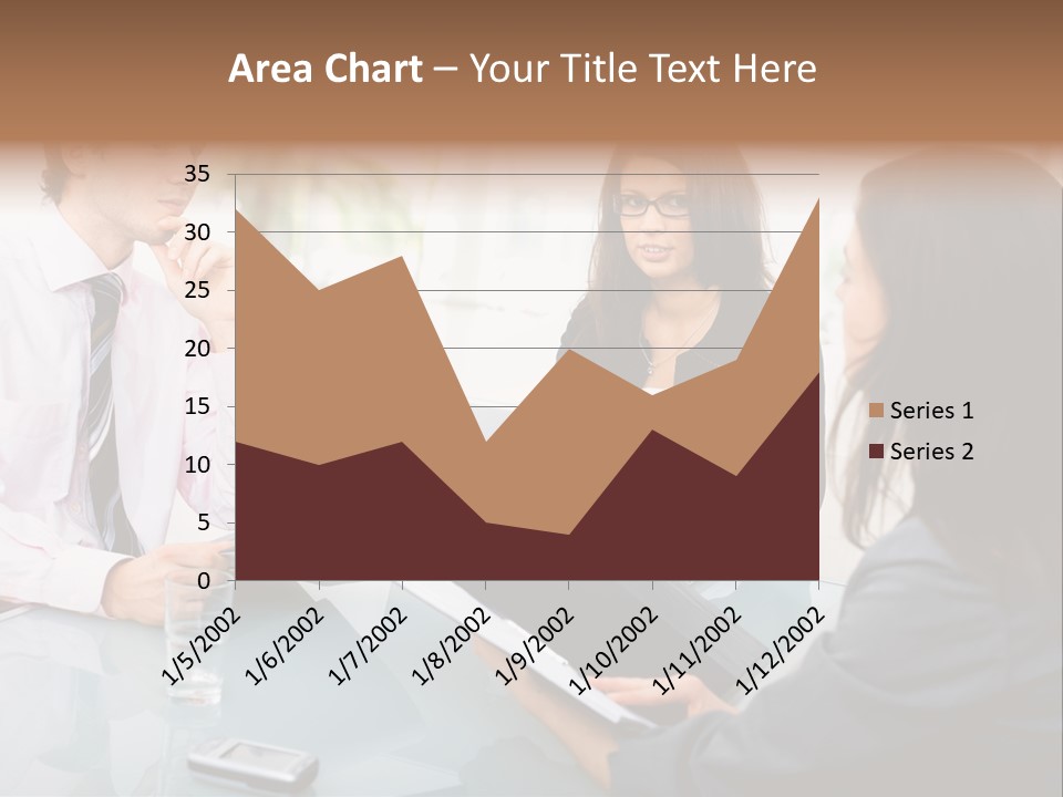 A Group Of People Sitting Around A Table With Laptops PowerPoint Template