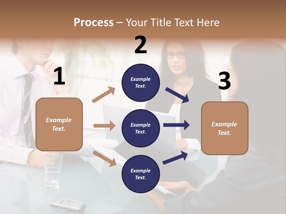 A Group Of People Sitting Around A Table With Laptops PowerPoint Template