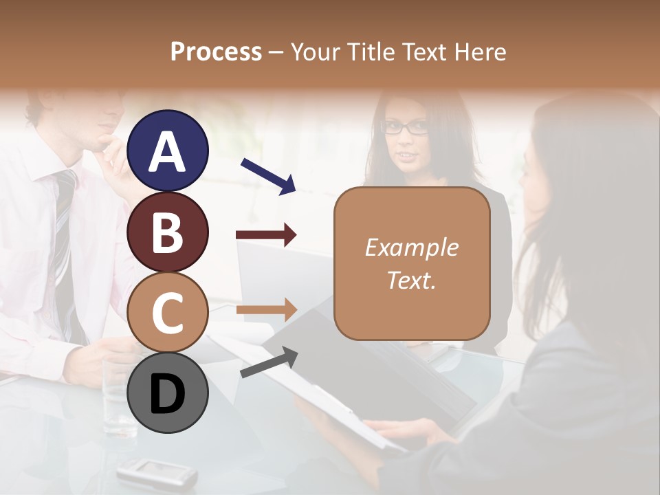 A Group Of People Sitting Around A Table With Laptops PowerPoint Template