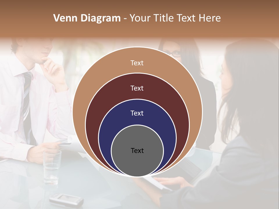 A Group Of People Sitting Around A Table With Laptops PowerPoint Template