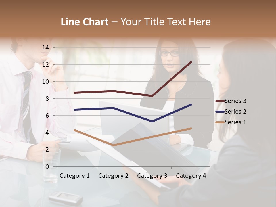 A Group Of People Sitting Around A Table With Laptops PowerPoint Template