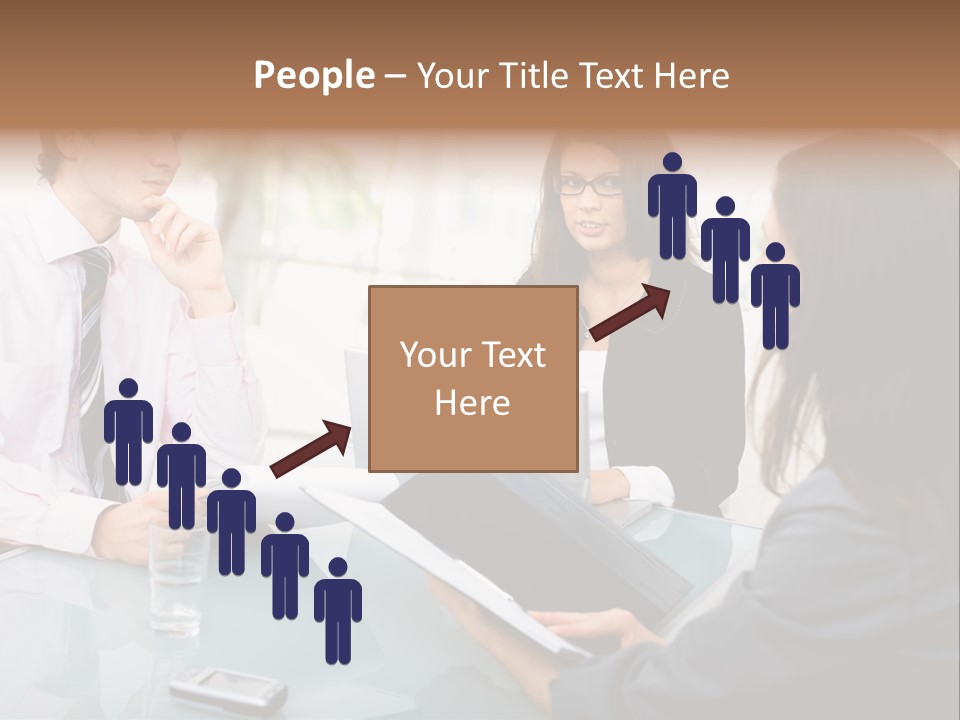 A Group Of People Sitting Around A Table With Laptops PowerPoint Template