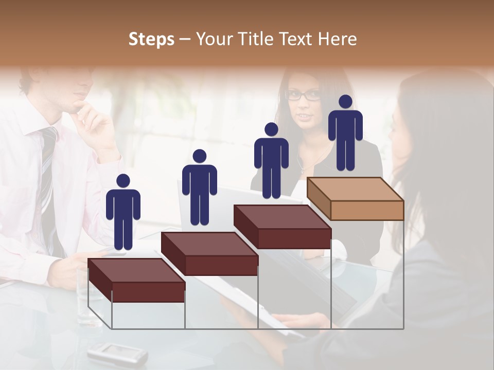 A Group Of People Sitting Around A Table With Laptops PowerPoint Template