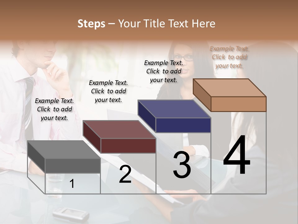 A Group Of People Sitting Around A Table With Laptops PowerPoint Template