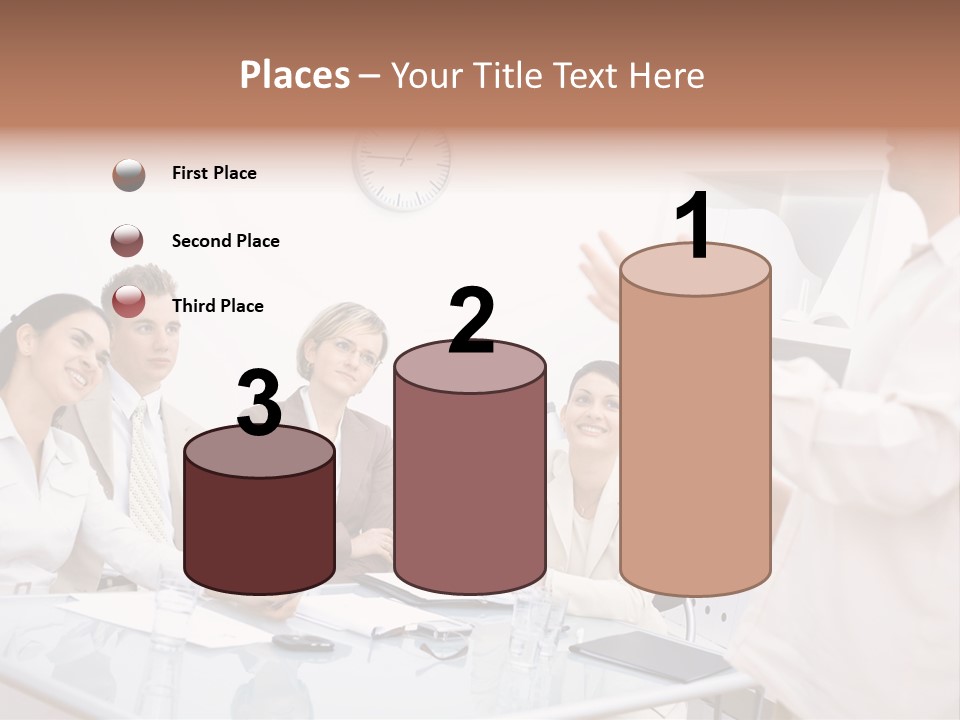 A Group Of Business People Sitting Around A Table PowerPoint Template