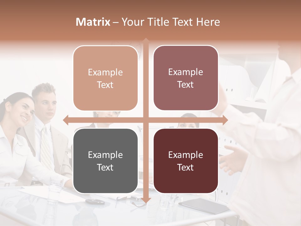 A Group Of Business People Sitting Around A Table PowerPoint Template