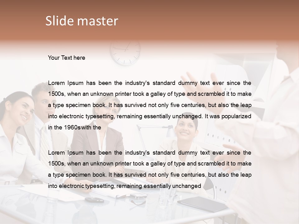 A Group Of Business People Sitting Around A Table PowerPoint Template