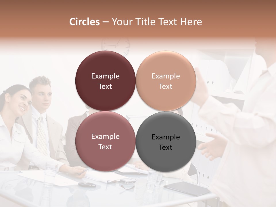 A Group Of Business People Sitting Around A Table PowerPoint Template