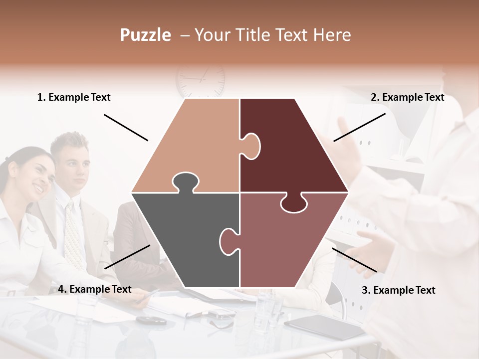 A Group Of Business People Sitting Around A Table PowerPoint Template