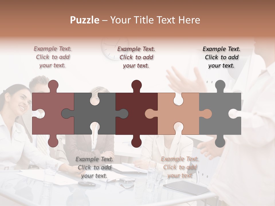 A Group Of Business People Sitting Around A Table PowerPoint Template