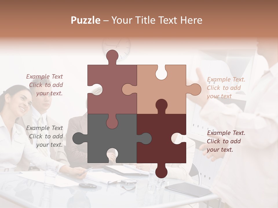 A Group Of Business People Sitting Around A Table PowerPoint Template