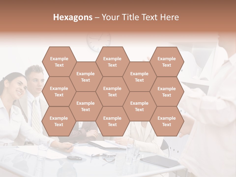 A Group Of Business People Sitting Around A Table PowerPoint Template