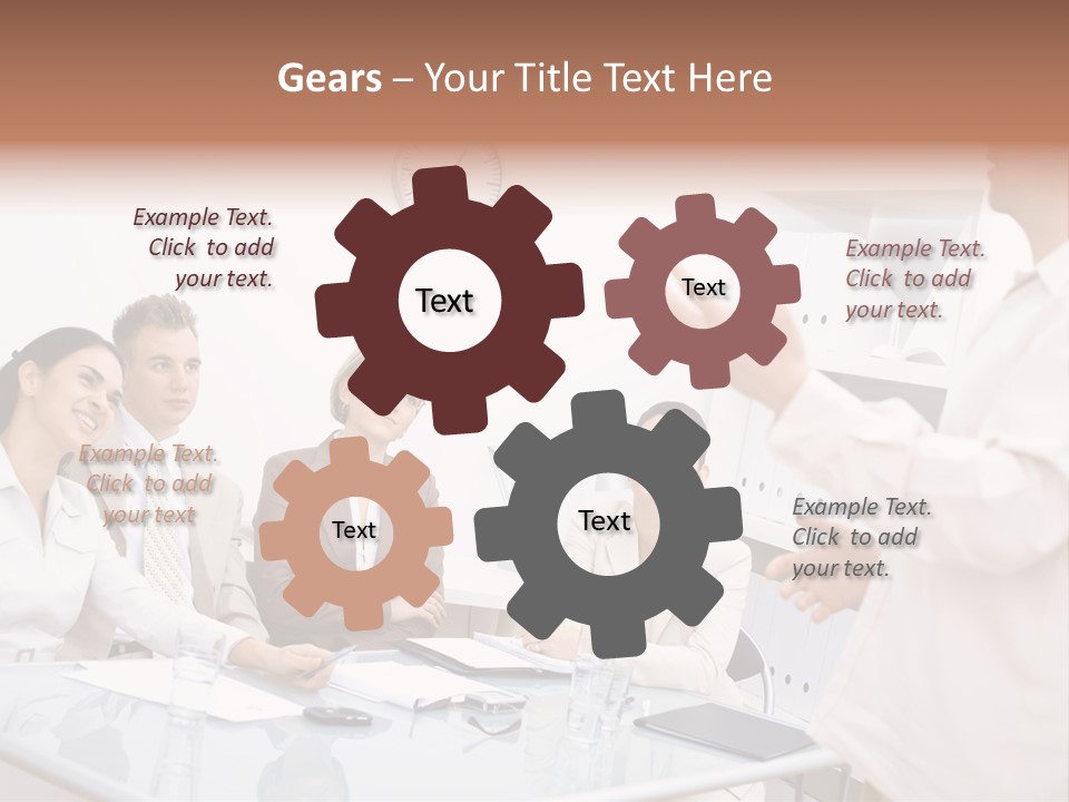 A Group Of Business People Sitting Around A Table PowerPoint Template