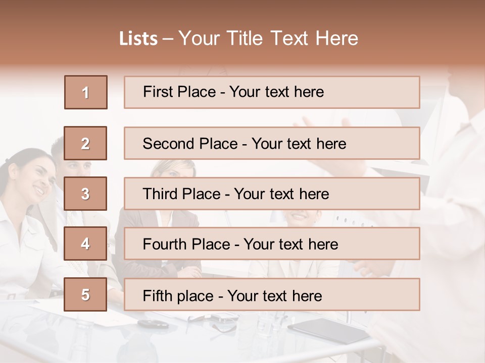A Group Of Business People Sitting Around A Table PowerPoint Template
