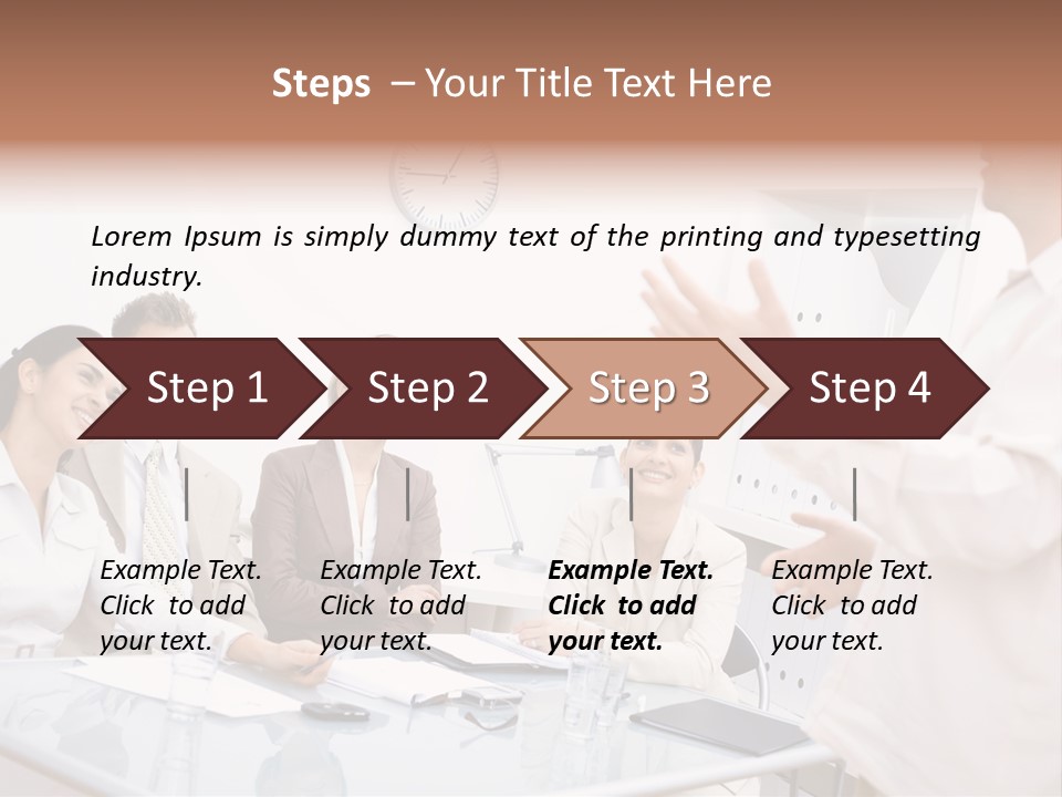 A Group Of Business People Sitting Around A Table PowerPoint Template