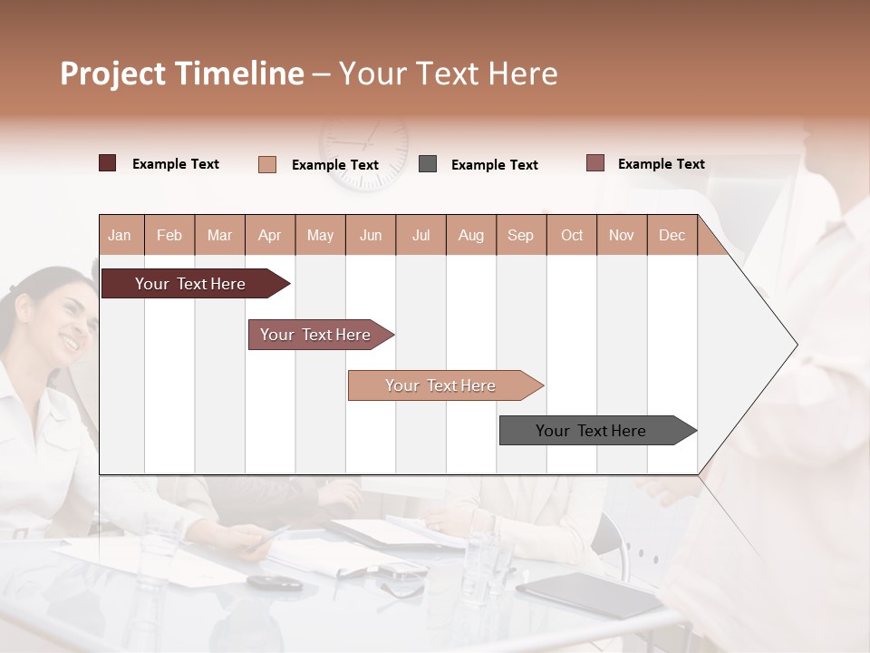 A Group Of Business People Sitting Around A Table PowerPoint Template